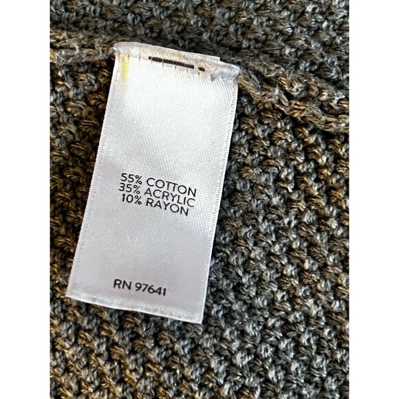 J.Jill Womens Gray Cotton Blend Fringe Trim Belted Long Sleeve Knit Cardigan S - Picture 7 of 11